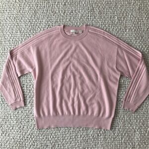 Ted Baker Pink Pullover Sweater 5 XL Pleated Sleeve Detail Minimalist Chic